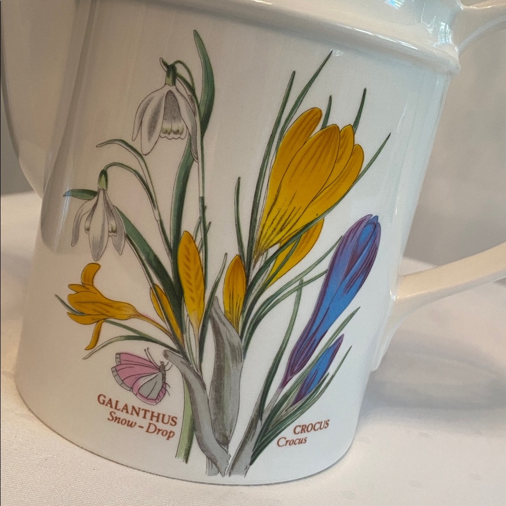 Portmeirion • “The Botanic Garden” Coffee Pot in Snowdrop & Crocus Flora Pattern - Picture 4 of 17